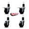 Service Caster 3.5'' Soft Rubber Swivel 1-3/4'' Expanding Stem Caster Set 2 Total Lock Brakes, 4PK SCC-EXTTL20S3514-SRS-2-S-2-134 - alternate 2